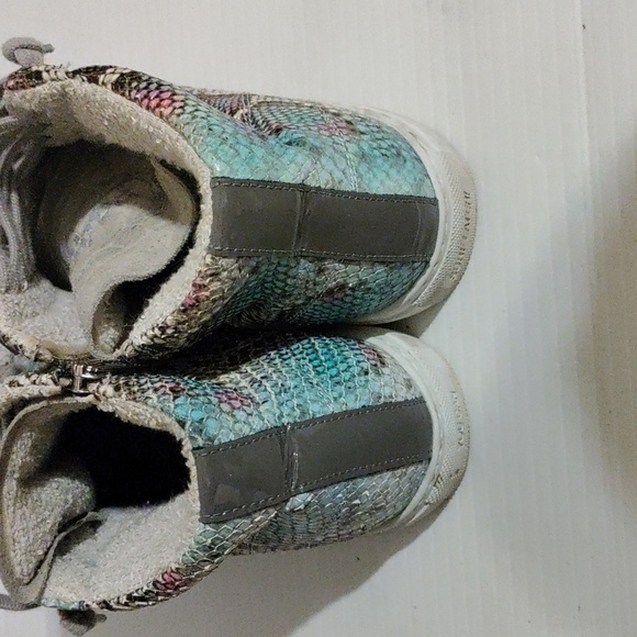 P448 Pastel Rainbow Snake Print Sneakers 38 - Picture 3 of 11